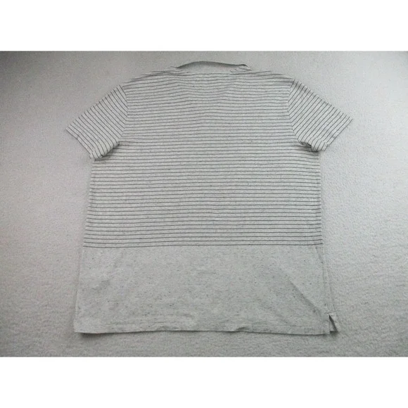 Vince Shirt Mens XL Gray Striped Short Sleeve Polo Modal Cotton Casual Top‎